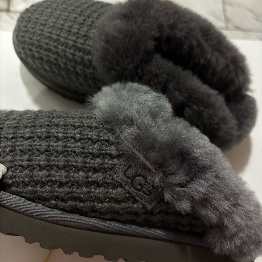 UGG Women's Charcoal Knit Slippers